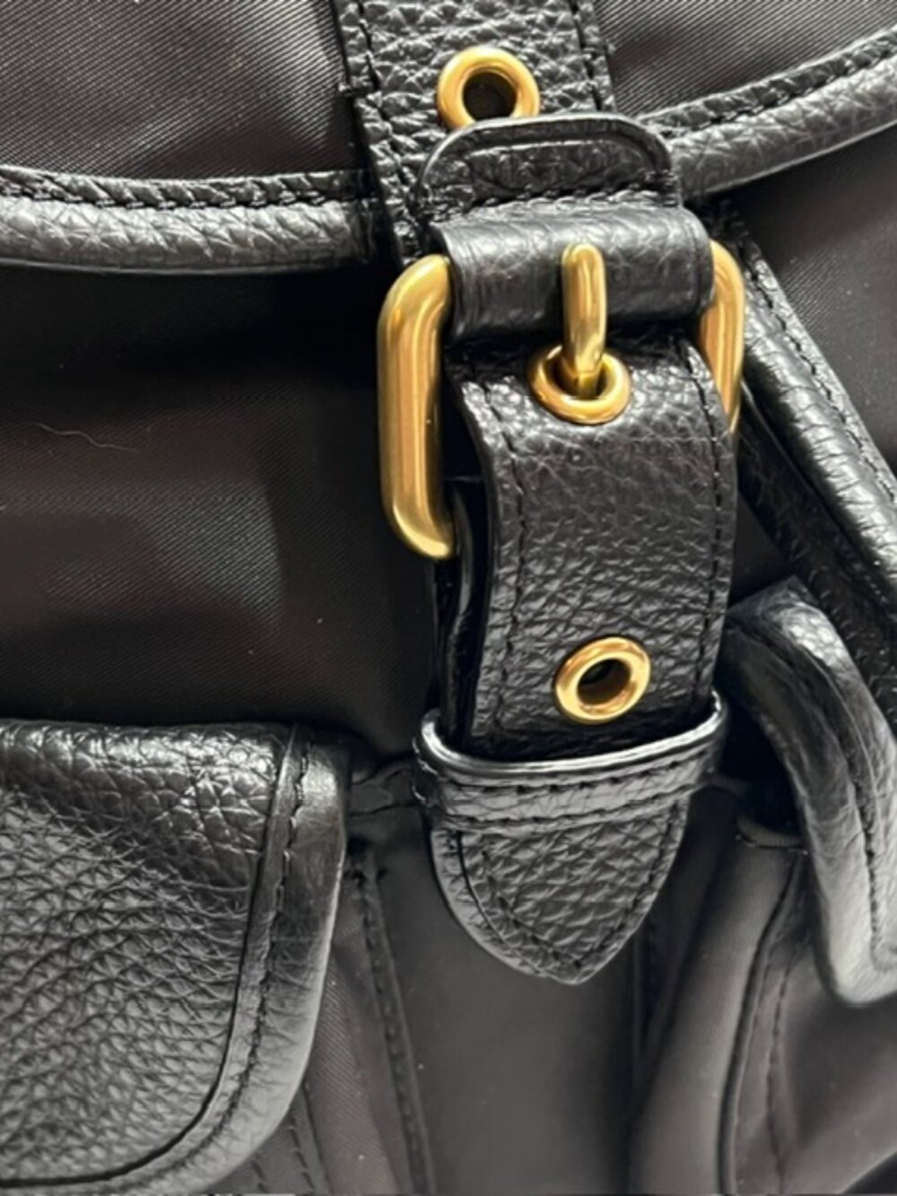 COACH Legacy Nylon and Leather Large Backpack Black w/drawstring & flap closure - Picture 7 of 12